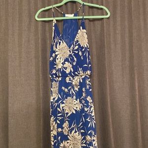 Blue floral maxi dress